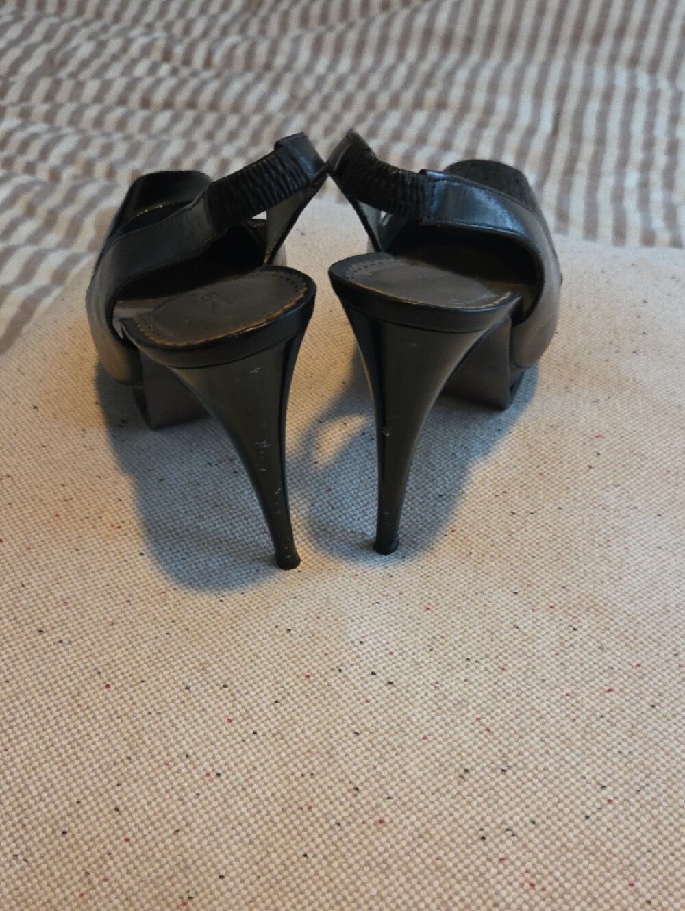 bebe Black Patent Peep-Toe Slingback Pumps - Picture 4 of 4